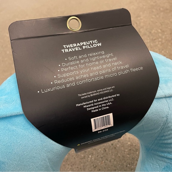 NWT Bebe rhinestone logo Therapeutic Travel Pillow Zipper Cover = Washable! - Picture 11 of 11